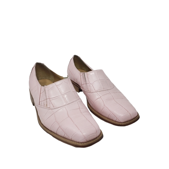 Donato Marrone Mens Size 10 Pink Leather Slip On Loafers Valentine's Day Retro - Picture 2 of 10